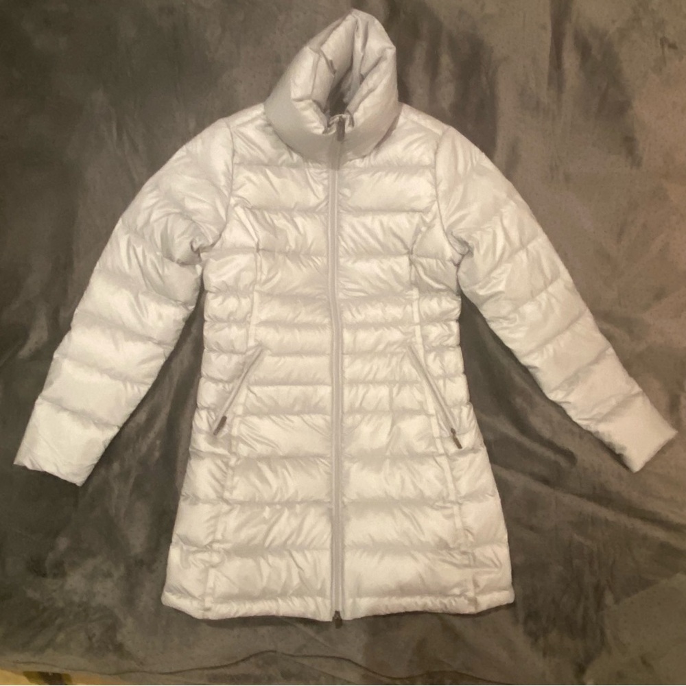 Mountain Khakis Long Down Feather Puffer Jacket Gray Women’s Medium Packable